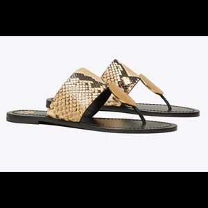Tory Burch patos dusk sandals in snake print. Nice